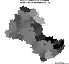 nezamestnanosť v okresoch Makroregión stredné Poľsko akt/podiel-nezamestnanosti-PL7-lau