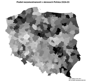nezamestnanosť v okresoch Poľsko akt/podiel-nezamestnanosti-polsko-powiaty-lau