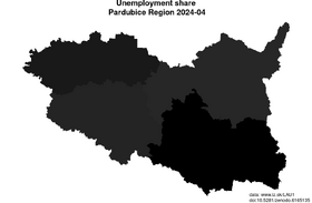 unemployment in Pardubice Region akt/unemployment-share-CZ053-lau