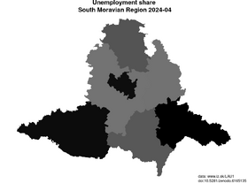 unemployment in South Moravian Region akt/unemployment-share-CZ064-lau