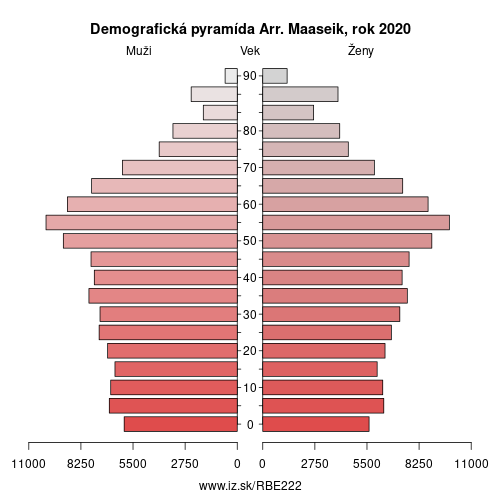 demograficky strom BE222 Arr. Maaseik demografická pyramída