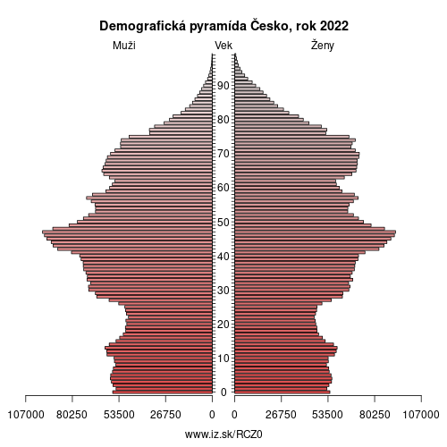 demograficky strom CZ0 Česko demografická pyramída