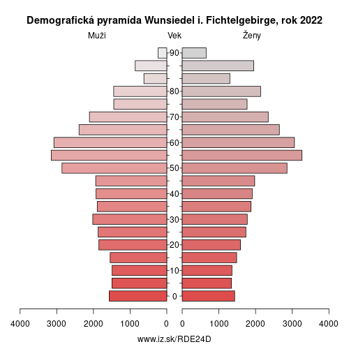 demograficky strom DE24D Wunsiedel i. Fichtelgebirge demografická pyramída
