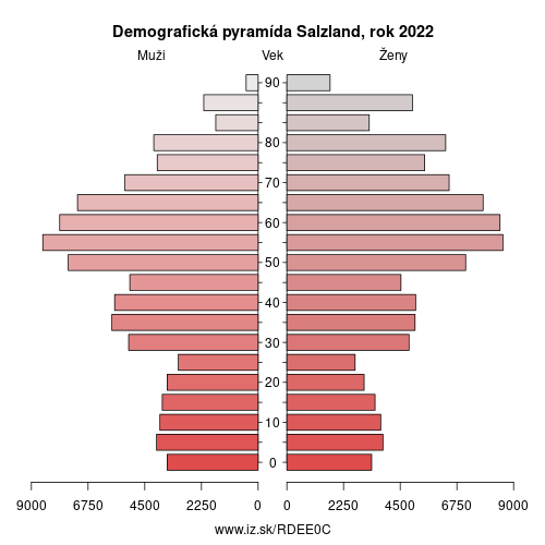 demograficky strom DEE0C Salzland demografická pyramída