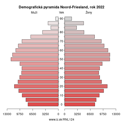 demograficky strom NL124 Noord-Friesland demografická pyramída