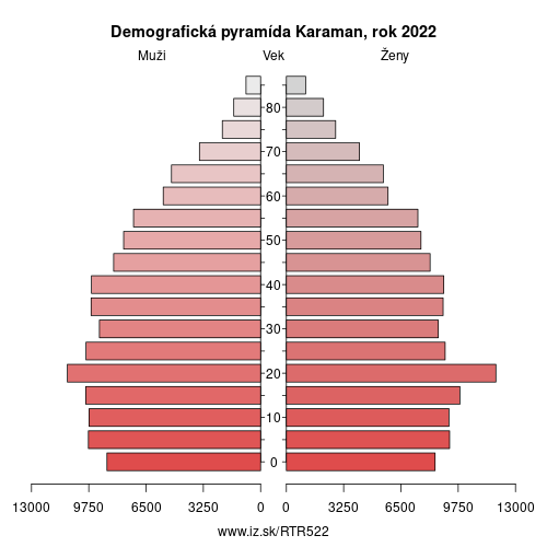 demograficky strom TR522 Karaman demografická pyramída