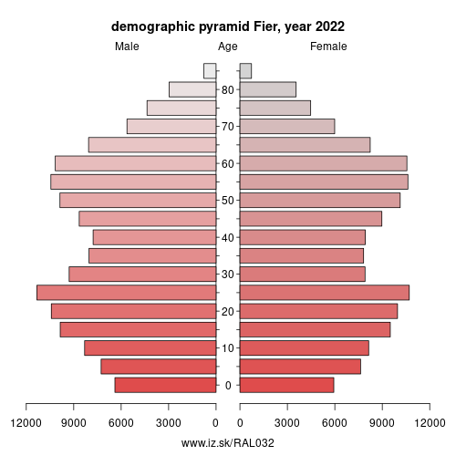 demographic pyramid AL032 Fier