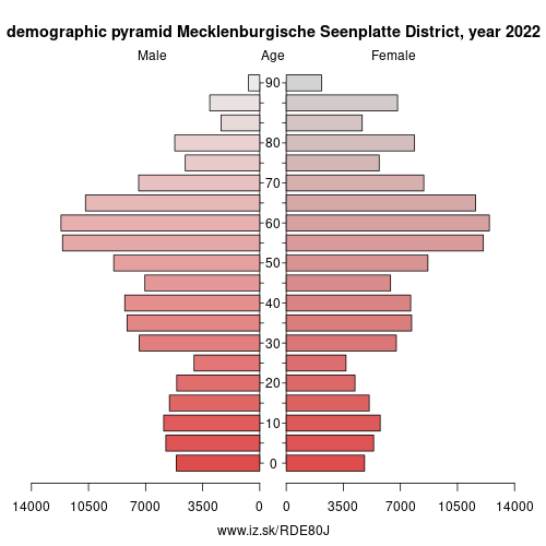 demographic pyramid DE80J Mecklenburgische Seenplatte District
