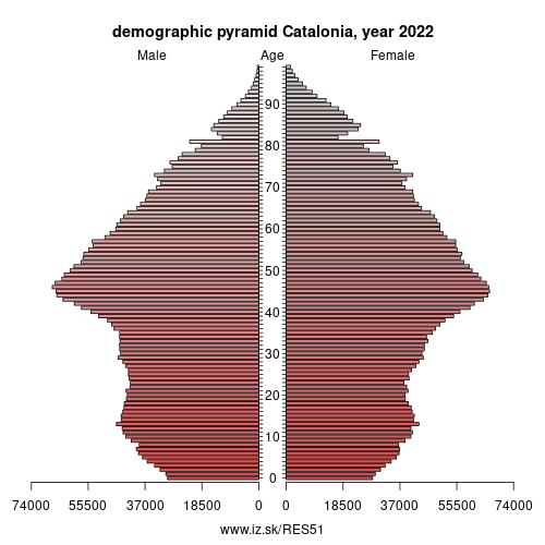 demographic pyramid ES51 Catalonia