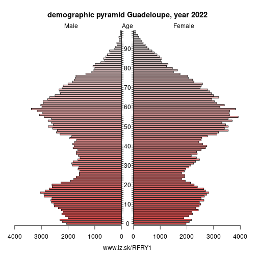 demographic pyramid FRY1 Guadeloupe