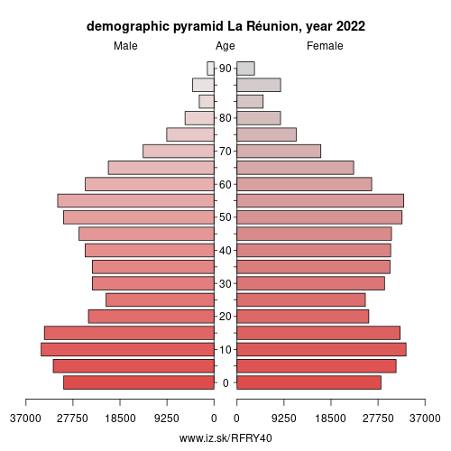 demographic pyramid FRY40 La Réunion