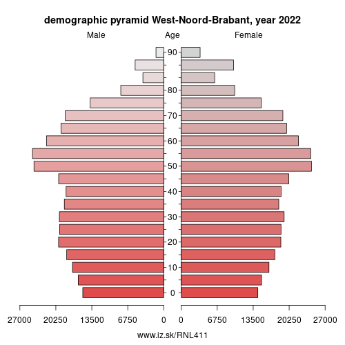 demographic pyramid NL411 West-Noord-Brabant