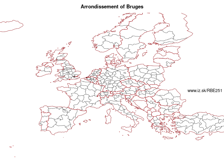 map of Arrondissement of Bruges BE251