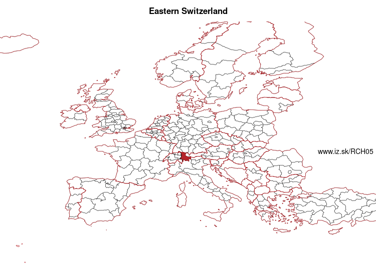 map of Eastern Switzerland CH05
