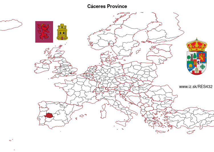 map of Cáceres Province ES432