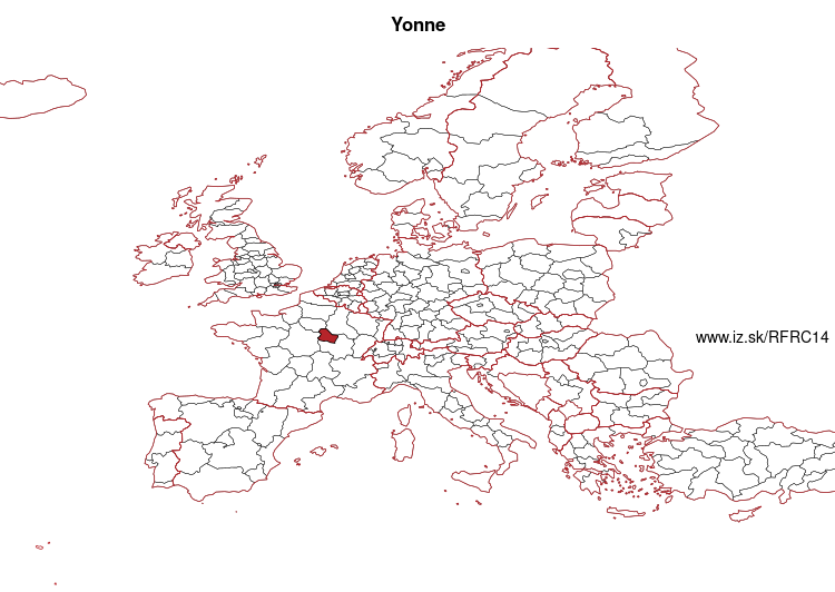 map of Yonne FRC14