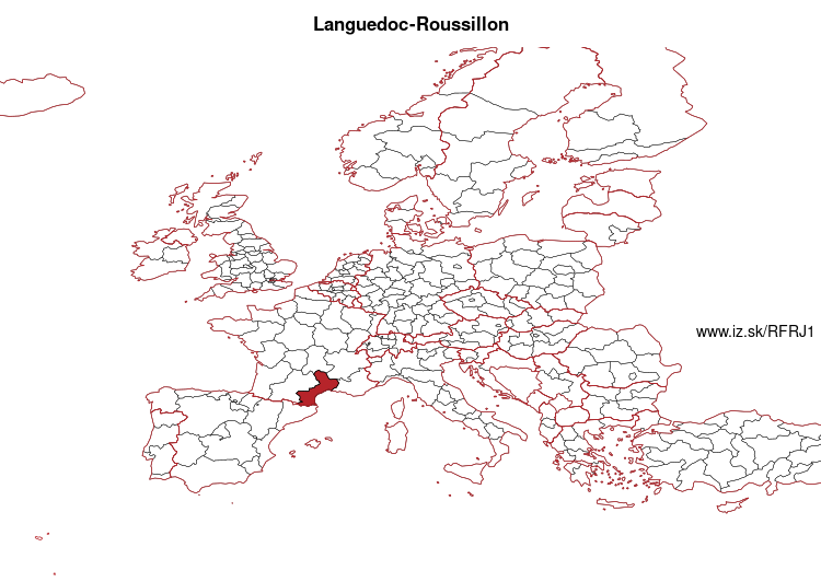 map of Languedoc-Roussillon FRJ1