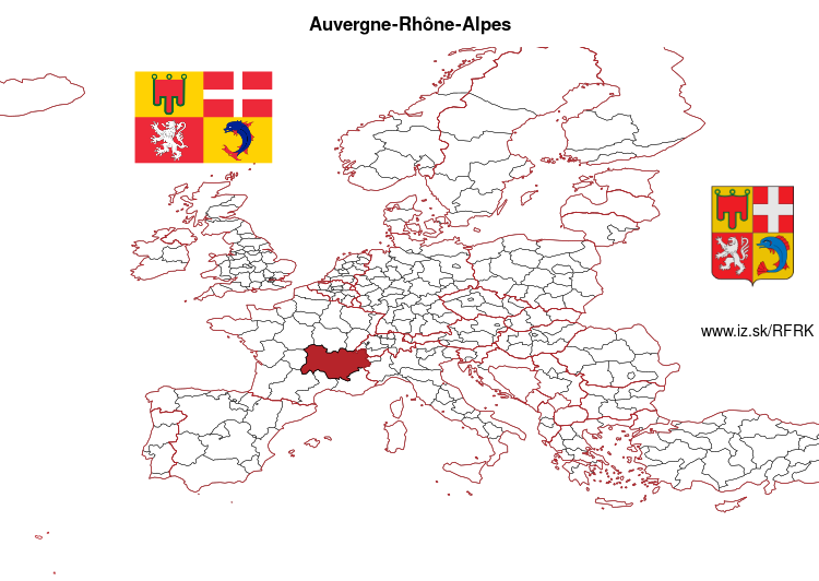 map of Auvergne-Rhône-Alpes FRK