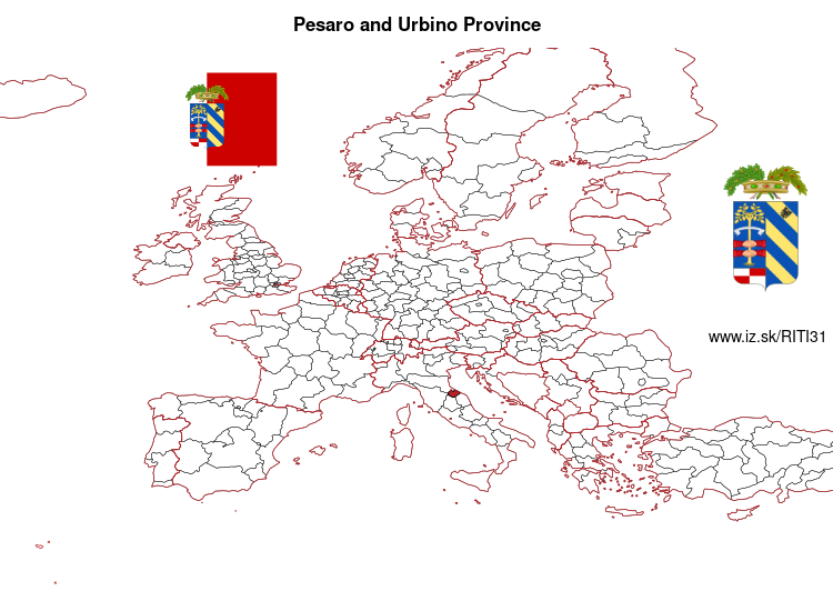 map of Province of Pesaro and Urbino ITI31