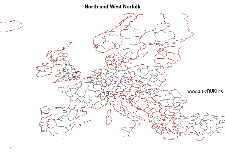 map of North and West Norfolk UKH16