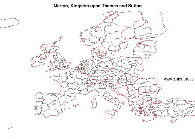 map of Merton, Kingston upon Thames and Sutton UKI63
