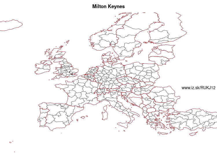 map of Milton Keynes UKJ12