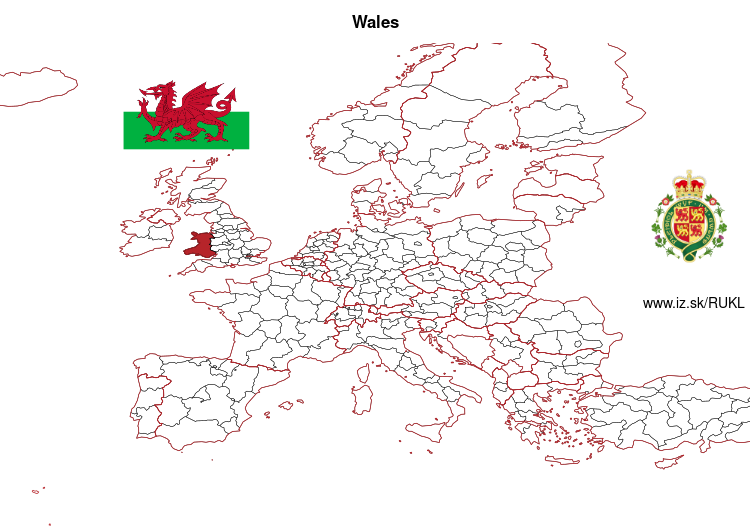 map of Wales UKL