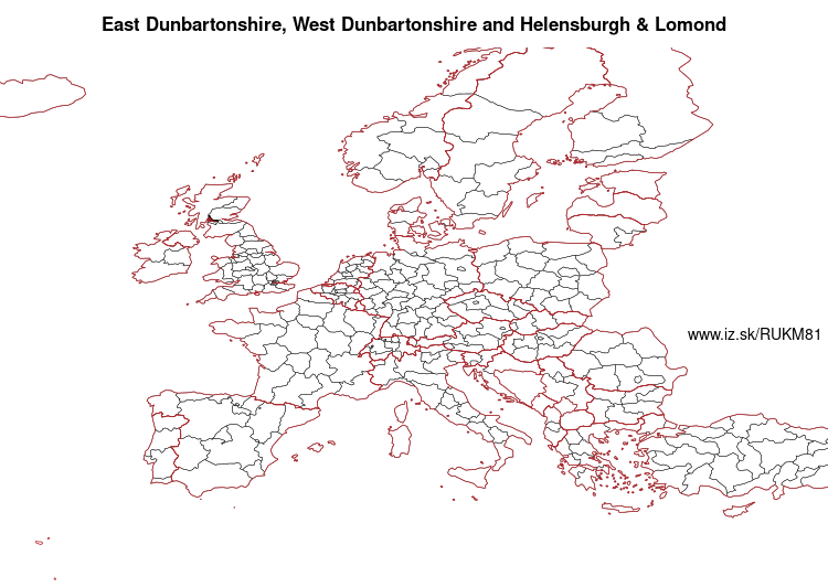 map of East Dunbartonshire, West Dunbartonshire and Helensburgh & Lomond UKM81