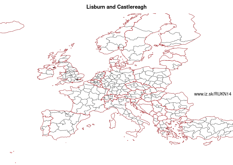 map of Lisburn and Castlereagh UKN14