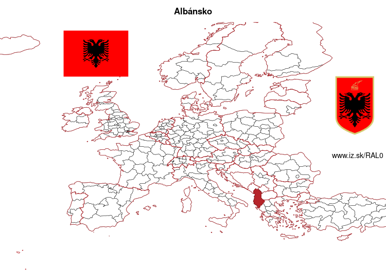 mapka Albánsko AL0