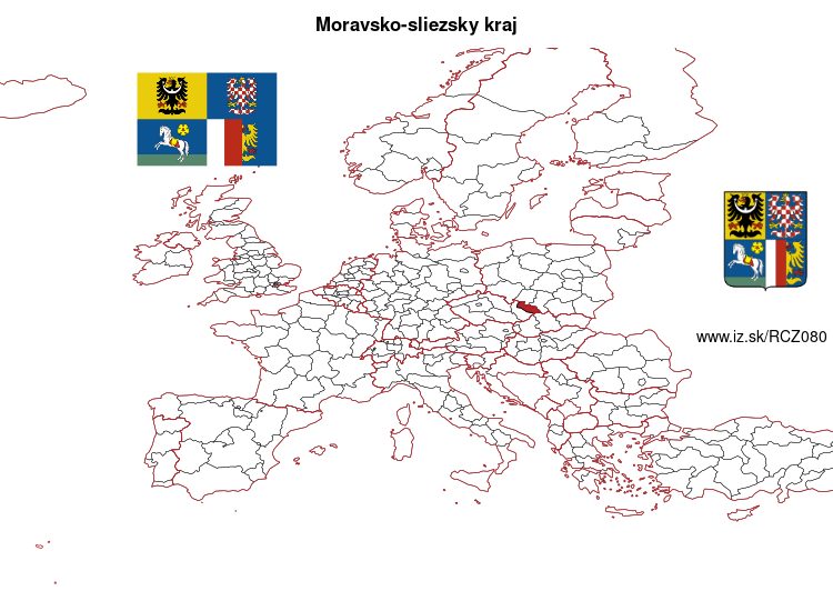 mapka Moravsko-sliezsky kraj CZ080
