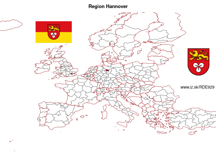 mapka Region Hannover DE929