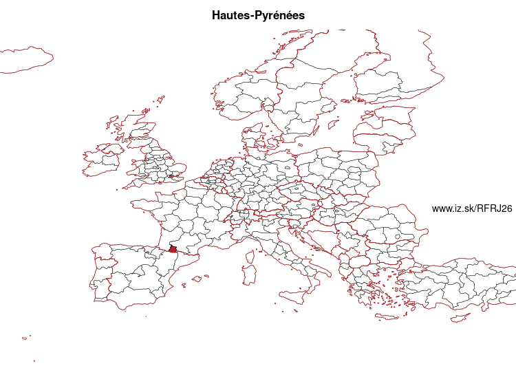 mapka Hautes-Pyrénées FRJ26