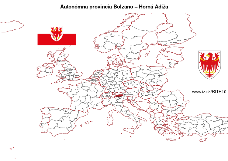 mapka Autonómna provincia Bolzano – Horná Adiža ITH10