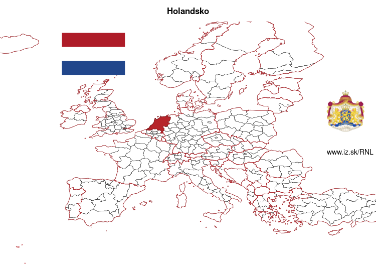 mapka Holandsko NL