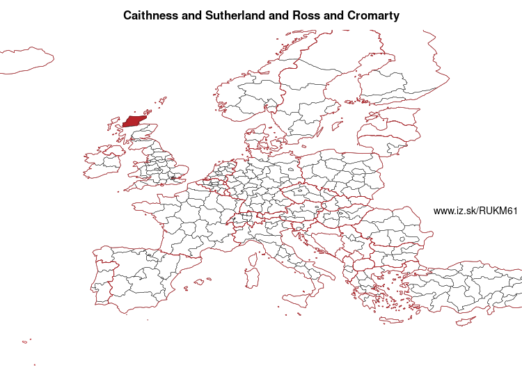 mapka Caithness and Sutherland and Ross and Cromarty UKM61