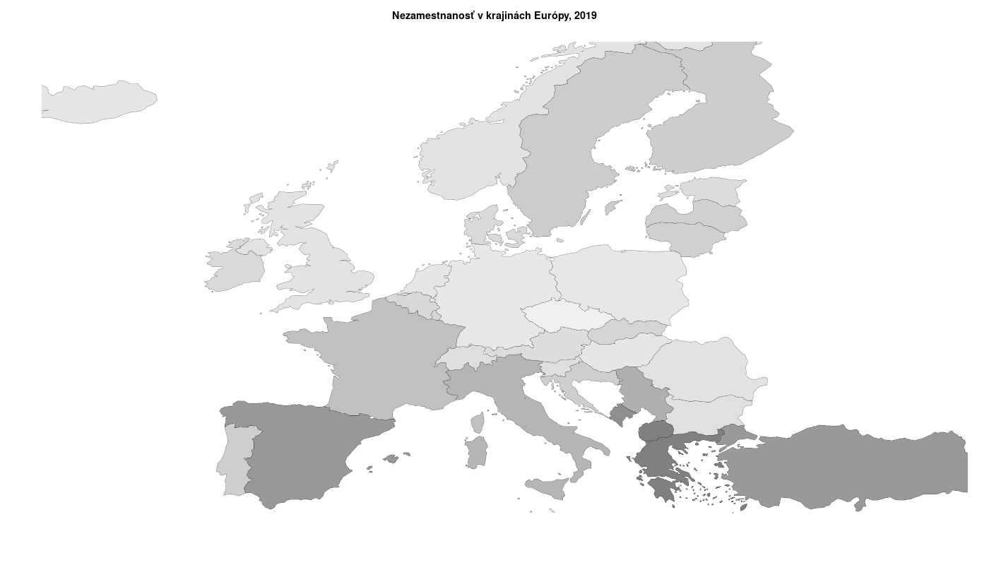 miera nezamestnanosti v krajinách EÚ