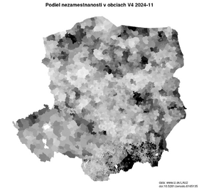 nezamestnanost v obciach V4 akt/obce-podiel-nezamestnanosti-v4