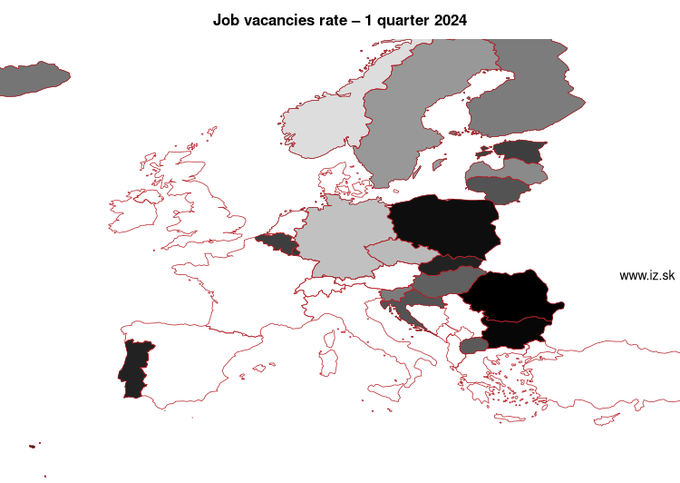 map job vacancies rate in nuts 0
